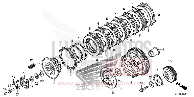 CLUTCH (CTX700A) for CTX700 ABS PEARL FADELESS WHITE (NH341) from 2014